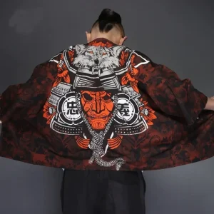 Veste Kimono homme guerrier japonais & loup