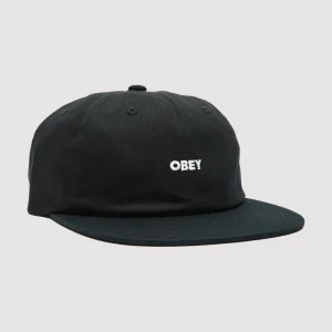 Bold Twill 6 Panel Strapback Black