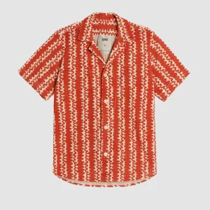 Red Scribble Cuba Net Shirt