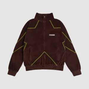 Chrissy Velvet Tracksuit Jacket Brown