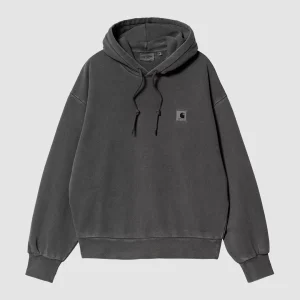 W' Hooded Nelson Sweat Black Garment Dyed