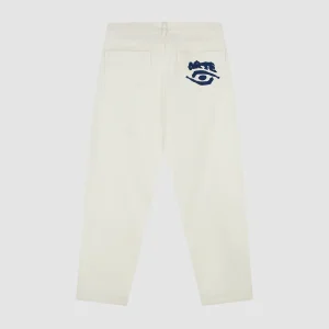 Back Pocket Graphic Pants Cream