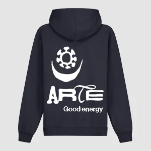 Back Sun & Moon Hoodie Navy