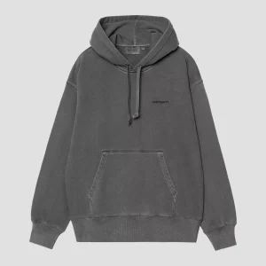 W' Hooded Lumo Sweat Black Garment Dyed