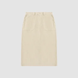 Corduroy Fatigue Skirt Cream