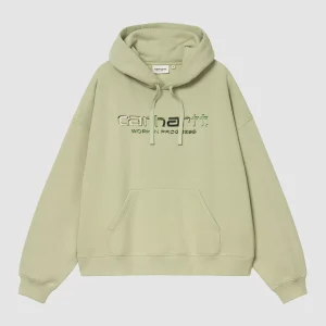 W' Hooded Solar Chrome Sweat Pale Olive