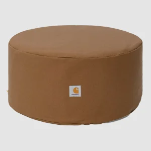 Canvas Pouf Hamilton Brown