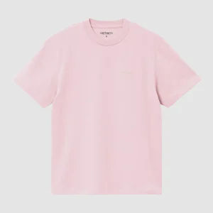 W' S/S Script Embroidery T-Shirt Air Pink / Wax