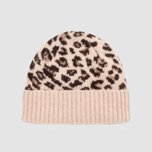 Leopard Beanie - Camel / Ebony / Oakwood