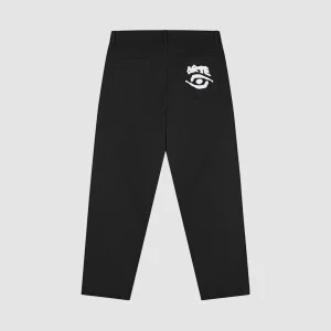 Back Pocket Graphic Pants Black