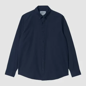 L/S Bolton Shirt Dark Navy Garment Dyed