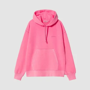 W' Hooded Lumo Sweat Lumo Pink garment dyed