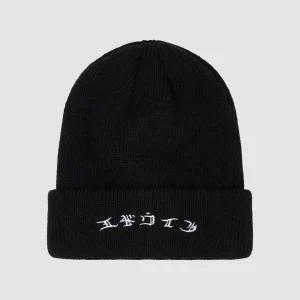 Gothic Beanie Black Garment Washed