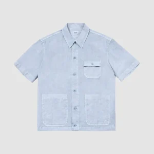 Pigment Half Shirt Jacket Blue