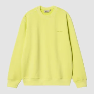 Duster Script Sweat Arctic Lime Garment Dyed