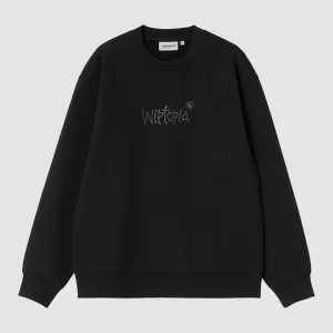 W' Wiptopia Script Sweat Black / Dark Grey