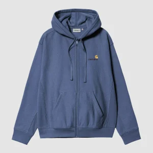 Hooded American Script Jacket Blue Iris