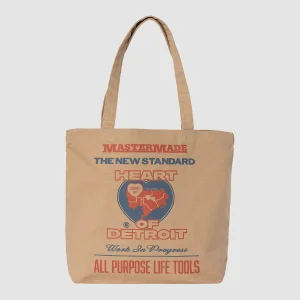 Canvas Graphic Tote Arcan Print Dusty H Brown