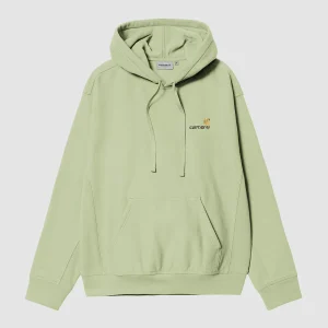 Hooded American Script Sweat Pale Olive