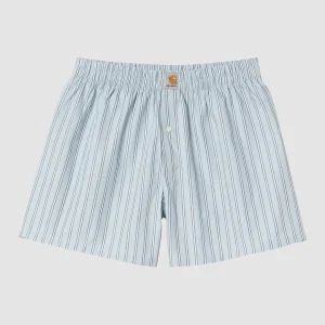 Cotton Boxer Grimsby Stripe Blue Fog