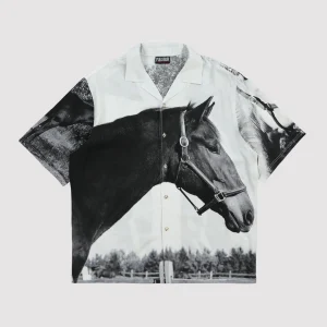 Horses Button Down White