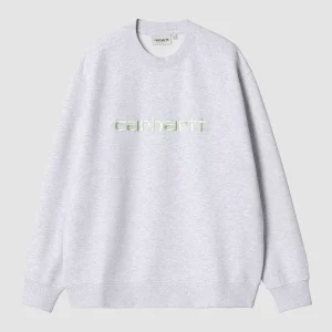 W' Carhartt Sweat Ash Heather / Air Green