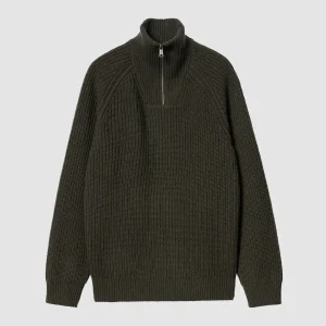 Marlon Half Zip Sweater Office Green