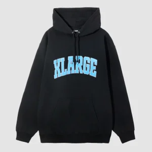 Chenille Logo Hooded Sweat Black