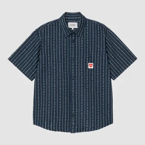 S/S Drewe Shirt Heart C Pinstripe Ink / Natural