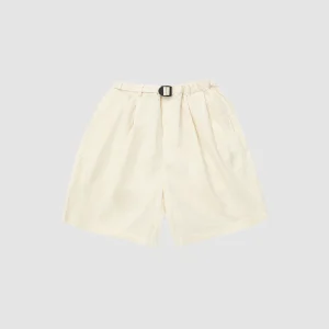 Two Tuck Wide Half Pants Cream