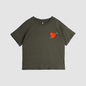Arrowed Heart Emb SS T-Shirt Black