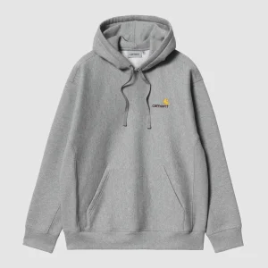 Hooded American Script Sweat Grey Heather