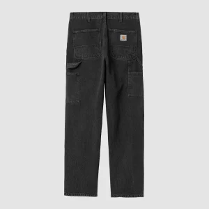 Double Knee Pant Black Stone Washed