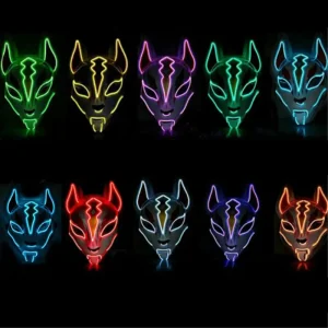 Masque Kitsune néon