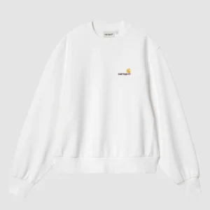 W' American Script Sweat White