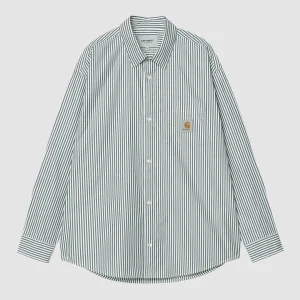 L/S Daldry Shirt Daldry Stripe Office Blue / Wax