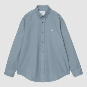 L/S Bolton Shirt Velvet Blue Garment Dyed