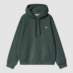 Hooded American Script Jacket Kale Green