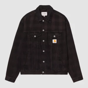 Everson Trucker Jacket Print Black / Palisander Garment Dyed