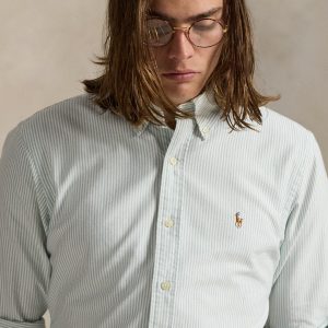 Chemise Oxford RALPH LAUREN à rayures roses Custom Fit 06BD