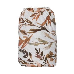 Drap housse Caramel Forest – feuillages / ivoire 70×140