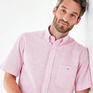 Chemisette EDEN PARK rose rayée en coton léger 03PG