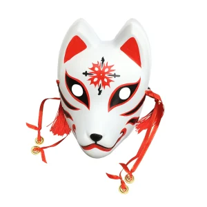 Masque japonais renard Hoshinagi traditionnel