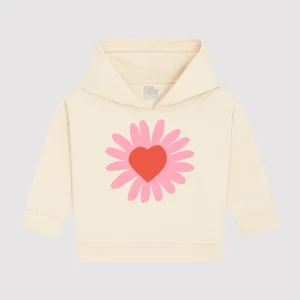 Heart Flower Hoodie Baby Natural / Pink