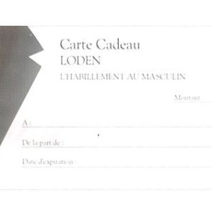 Achat bon cadeau LODEN (120€)