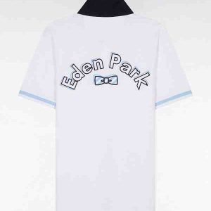Maillot à manches courtes EDEN PARK en coton blanc broderie dos Eden Park 05WP