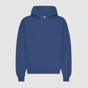 Organic Oversized Hood Marine Blue