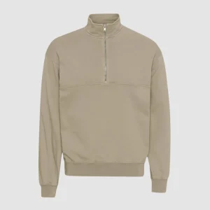 Organic Quarter Zip Oyster Grey