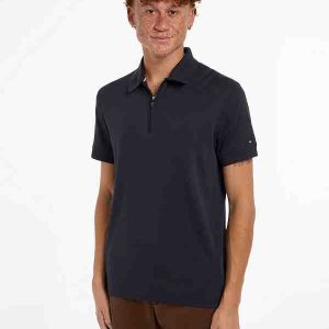 POLO AJUSTÉ TH EN INTERLOCK À PATTE ZIPPÉE 05AP