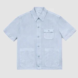 Pigment Half Shirt Jacket Sky Blue